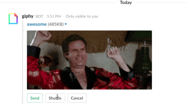 shuffling gifs in slack with the giphy integration